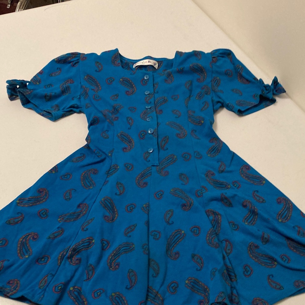 Blue Paisley Kids Romper Dress